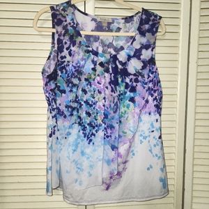 Pretty Purple and White Dress Barn Sleeveless blouse large